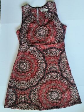 Sleeveless Red Paisley A-Line Boho Dress - Abercrombie Size Medium